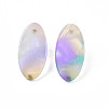 Cellulose Acetate(Resin) Oval Stud Earrings with 316 Stainless Steel Pins for Women EJEW-N050-01-2