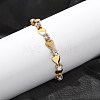 304 Stainless Steel Rhinestone Cup Chain Bracelets for Women BJEW-F488-26A-G-4