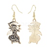 Alloy Enamel Plague Doctor/Crow with Sickle Dangle Earrings EJEW-JE04875-05-2