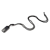 Natural Obsidian Rectangle Pendant Necklace with Nylon Cord for Women NJEW-C001-01A-02-3