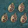 5Pcs Brass Cubic Zirconia Pendants ZIRC-SZ0002-05-3