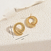 Vintage Stainless Steel Spiral Stud Earrings IO3625-2