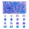 Biyun 160Pcs 8 Style Transparent Spray Painted Glass Beads GLAA-BY0001-01-1