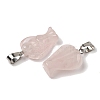 Natural Rose Quartz Pendants G-B127-10P-14-2