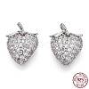 Rhodium Plated 925 Sterling Silver Micro Pave Cubic Zirconia Charms STER-T004-60P-3