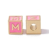 Rack Plating Brass Enamel Beads KK-B060-04G-05M-1