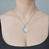 201 Stainless Steel Hollow Sun Pendant Necklace NJEW-OY002-18-2
