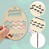 5 Sets 5 Styles DIY Easter Egg Shape Wood Pendant Decorations DIY-CJ0002-18-3