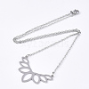 Non-Tarnish 201 Stainless Steel Pendant Necklaces NJEW-T009-JN063-1-40-2