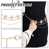 2Pcs 2 Styles Moon Sun Alloy Link Waist Body Chains AJEW-UN0002-20G-4