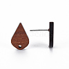 Walnut Wood Stud Earring Findings WOOD-S054-50-4