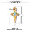 304 Stainless Steel with Light Sky Blue Enamel Charms SA-OY002-19G-2