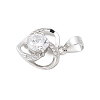 Pure Silver Cubic Zirconia Heart Charms STER-S008-02A-P-2