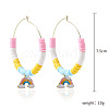 Bohemia Style Colorful Clay Beads Hoop Earrings JF2291-1-1