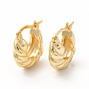 Rack Plating Brass Twist Rope Hoop Earrings for Women EJEW-H094-03G-1