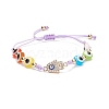 Resin Evil Eye Braided Bead Bracelet BJEW-JB08411-4