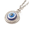 Stainless Steel Evil Eye Pendant Necklace for Women NJEW-JN03893-4