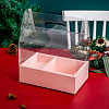 Plastic & Paper Transparent Carrying Flower Gift Box BAKE-PW0002-42A-01-1