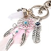 Alloy & Glass Pendant Keychain FEAT-PW0001-096C-2