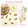 60Pcs 6 Colors Natural Malaysia Jade & Acrylic Pendants PALLOY-YW00170-3