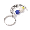 5Pcs Alloy & Synthetic Turquoise & Resin Keychain KEYC-JKC00777-04-3