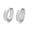 Brass Micro Pave Cubic Zirconia Huggie Hoop Earrings EJEW-K083-37P-B-2