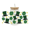 Saint Patrick's Day Theme PET Clear Film Clover Rub on Transfer Stickers for Glass Cups PW-WG36251-06-1