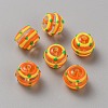 Transparent Painted Glass Beads GLAA-WH20007-01B-1