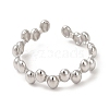 Non-Tarnish 304 Stainless Steel Oval Wrap Open Cuff Ring for Women RJEW-E063-15P-02-2