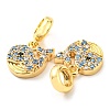 Brass Micro Pave Cubic Zirconia Pendents KK-M247-18G-3