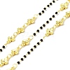 Handmade Eco-friendly Brass Flower Link Chains with Clear Cubic Zirconia CHC-E023-10G-1