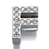 Alloy Letter Slide Charms RB-F034-01F-P-RS-1