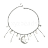 Star & Crescent Moon Alloy Pendant Necklaces NJEW-TA00119-4