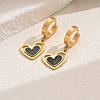 Romantic Stainless Steel Hollow Heart Pendant Hoop Earrings for Sweet Daily Parties XH1770-1-4