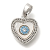 Brass Micro Pave Cubic Zirconia and Shell Pendants KK-K388-77P-02-1