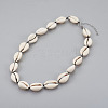 Cowrie Shell Beaded Necklaces NJEW-JN02293-1