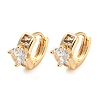 Brass with Cubic Zirconia Hoop Earrings EJEW-G363-08KCG-1