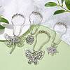 4Pcs 4 Style Owl Butterfly Dragonfly Iron Shower Curtain Rings for Bathroom AJEW-JB01189-2