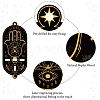 DIY Oval Poplar Wood Wall Display Stand Decorations DJEW-CN0001-19B-3