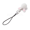 Rabbit Glass Seed Beads Charms Mobile Straps HJEW-MZ00120-4