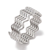 Non-Tarnish 304 Stainless Steel Wave Finger Rings for Women RJEW-G315-07C-P-1