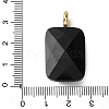 Natural Obsidian Faceted Pendants G-B186-01G-07-3