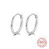 Anti-Tarnish Rhodium Plated 925 Sterling Silver Huggie Hoop Earrings IK9735-04-1