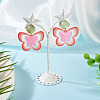 Brass Printing Acrylic Butterfly Dangle Stud Earrings EJEW-TA00671-5