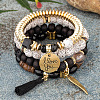 Boho Style Wood Beaded Stretch Bracelet Sets for Women WGE3C3B-46-1