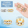 Unicraftale 16Pcs 2 Colors 201 Stainless Steel Crystal Rhinestone Spacer Beads STAS-UN0048-01-2