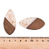 Transparent Resin and Walnut Wood Pendants RESI-T057-05N-4