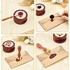 Brass Wax Seal Stamp with Rosewood Handle AJEW-WH0412-0329-3