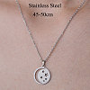 Non-Tarnish 201 Stainless Steel Moon with Star Pendant Necklace NJEW-OY001-11-3