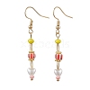 ABS Imitation Pearl & Glass Dangle Earrings EJEW-JE06278-2